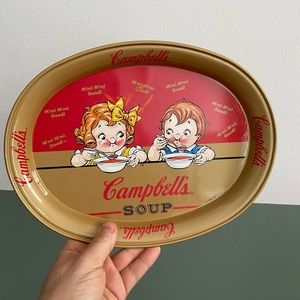 Vintage Campbell's Gold Red Soup Kids Metal Tin Tray 1998